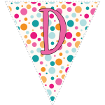 Bright polka dot decoration flags with pink letters 4