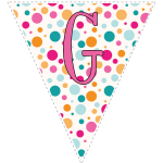 Bright polka dot decoration flags with pink letters 7