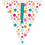 Bright polka dot decoration flags with teal letters 11