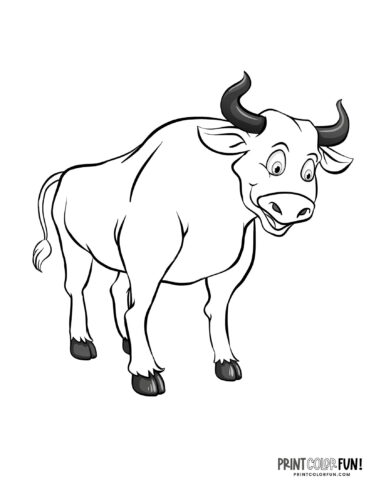 Bull coloring page from PrintColorFun com 1