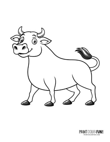 Bull coloring page from PrintColorFun com 2