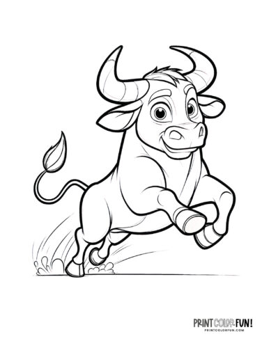 Bull coloring page from PrintColorFun com 3