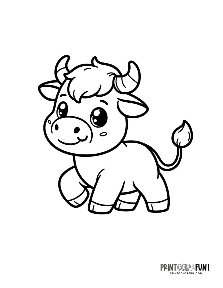 Bull clipart & coloring pages, plus 10 fun craft and learning ideas for ...