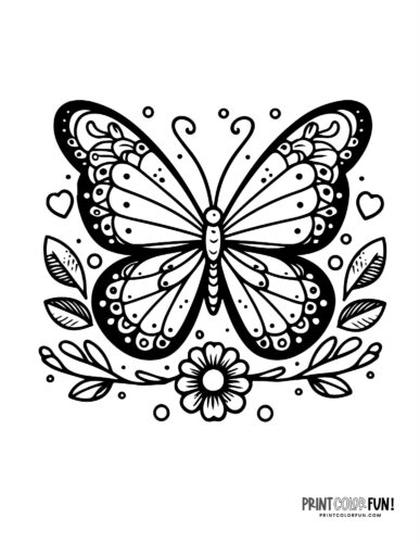 Butterfly tattoo clip art coloring page - PrintColorFun com