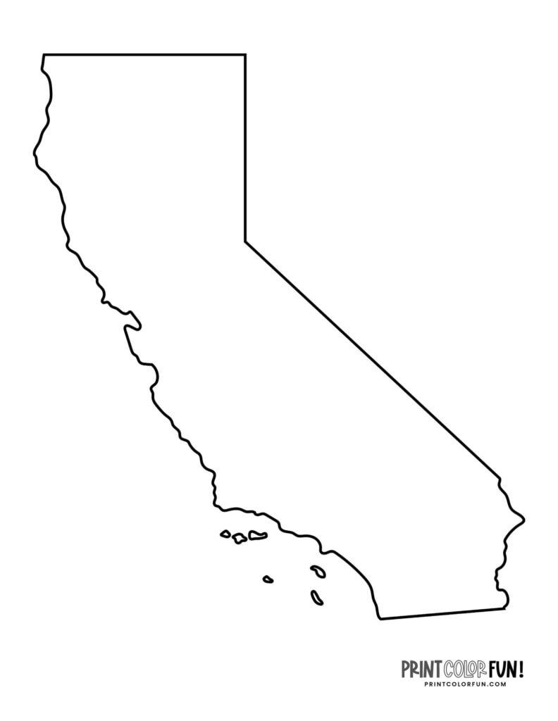 California maps & basic facts about the state, at PrintColorFun.com