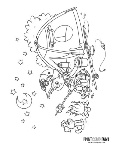 Camping coloring page from PrintColorFun com 01