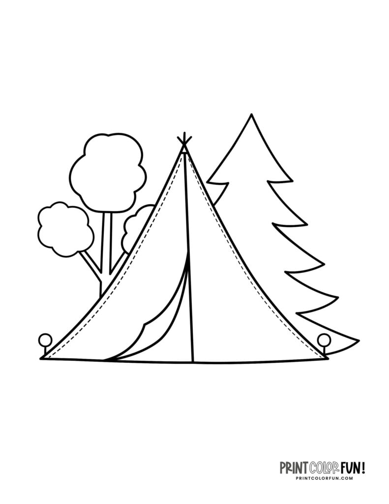 16+ Camping clipart and coloring pages: Ignite your child's creativity ...