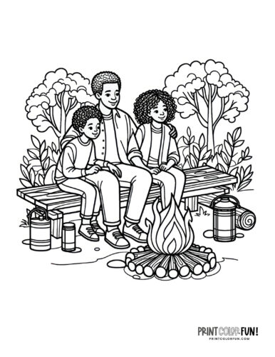 Camping coloring page from PrintColorFun com 05