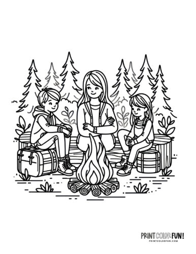 Camping coloring page from PrintColorFun com 10