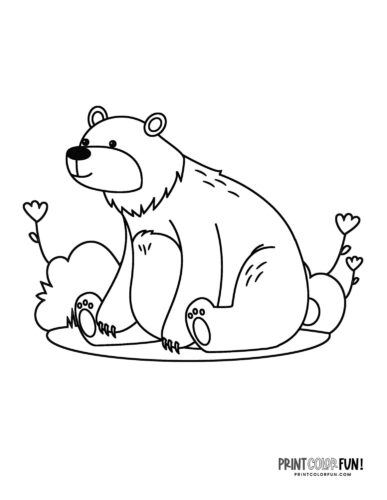 Cartoon bear coloring page - PrintColorFun com