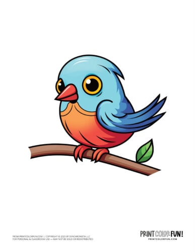 Cartoon bird color clipart from PrintColorFun com 1