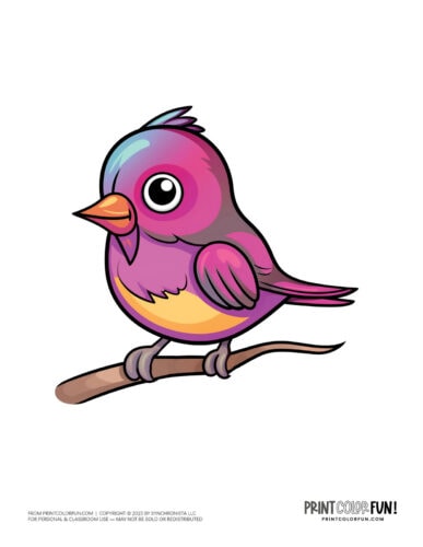 Cartoon bird color clipart from PrintColorFun com 4