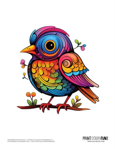 Cartoon bird color clipart from PrintColorFun com 6