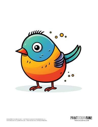 Cartoon bird color clipart from PrintColorFun com 7
