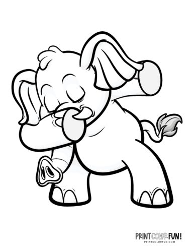 Cartoon elephant coloring pages from PrintColorFun-com (5)