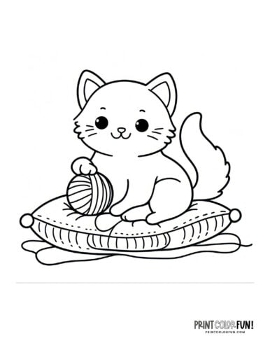 Cartoon kittens coloring page clipart from PrintColorFun com (3)
