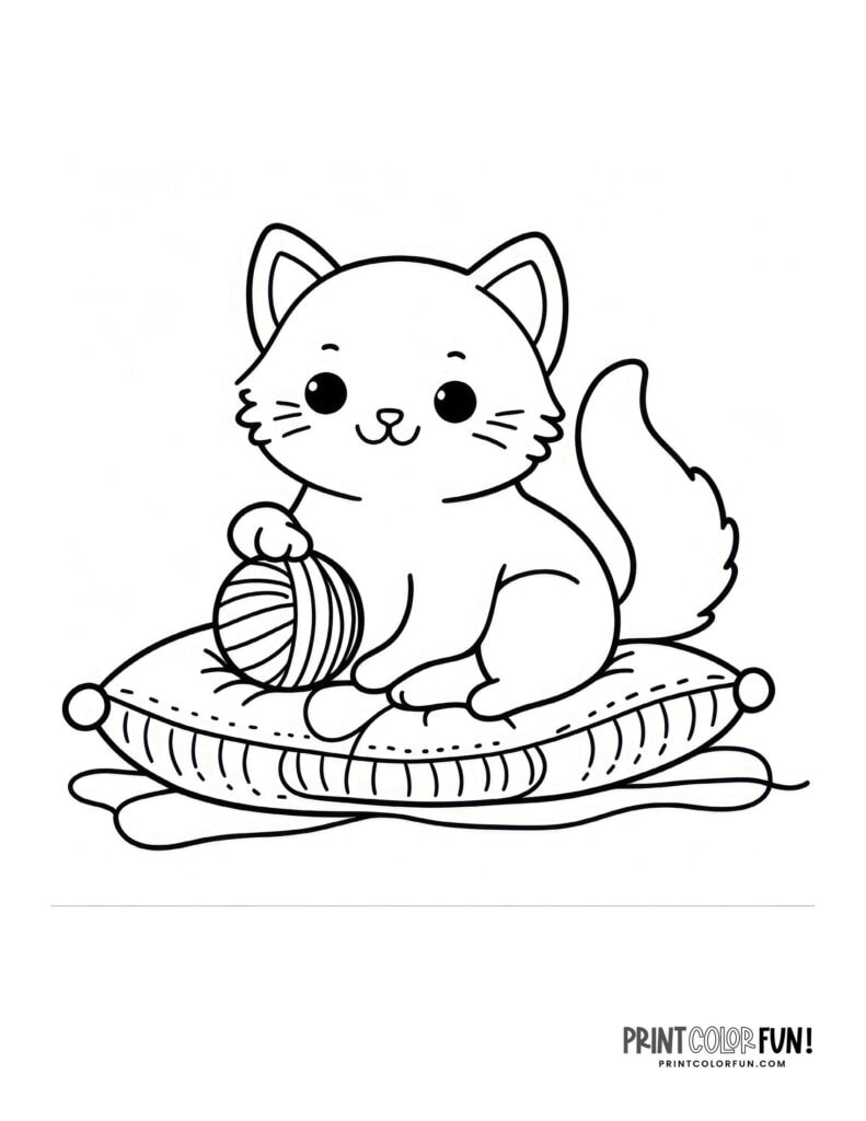 25+ purr-fectly adorable kitten coloring pages, clipart & activities