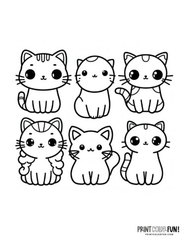 Cartoon kittens coloring page clipart from PrintColorFun com (5)