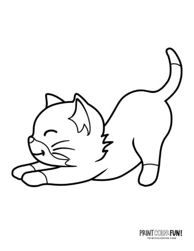 Cartoon kittens coloring page clipart from PrintColorFun com (6)