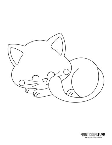 Cartoon kittens coloring page clipart from PrintColorFun com (7)
