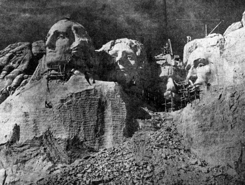 Carving Mount Rushmore in 1941
