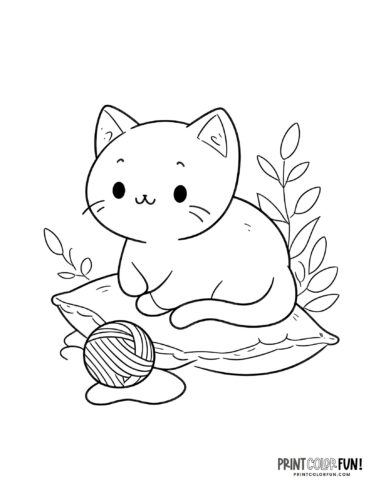 Cat coloring page clipart from PrintColorFun com (3)
