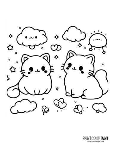 Cat coloring page clipart from PrintColorFun com (4)