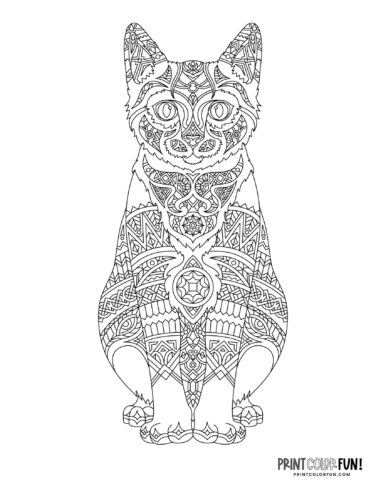 Cat coloring page clipart from PrintColorFun com (6)
