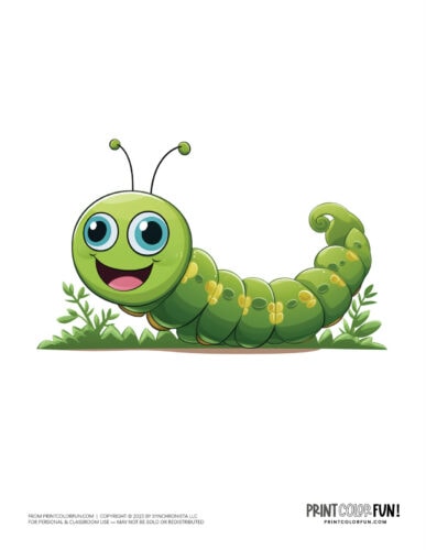Caterpillar clipart from PrintColorFun com
