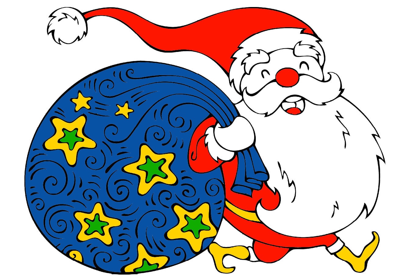 Ccute Santa Claus Christmas coloring pages