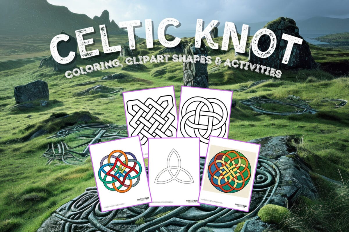 Celtic knot shapes: Coloring pages &amp; clipart designs, at PrintColorFun.com