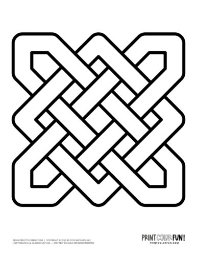 Celtic knot shape clipart coloring page from PrintColorFun com (03)