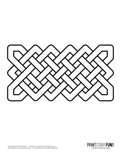 Celtic knot shape clipart coloring page from PrintColorFun com (05)