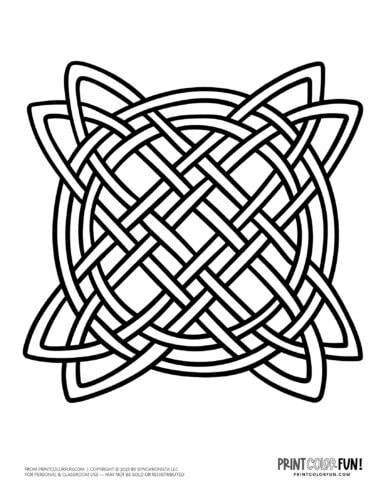Celtic knot shape clipart coloring page from PrintColorFun com (07)