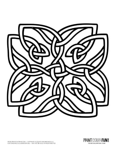 Celtic knot shape clipart coloring page from PrintColorFun com (10)