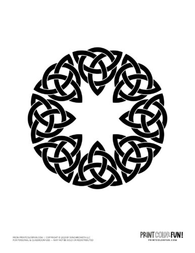 Celtic knot shape clipart coloring page from PrintColorFun com (12)