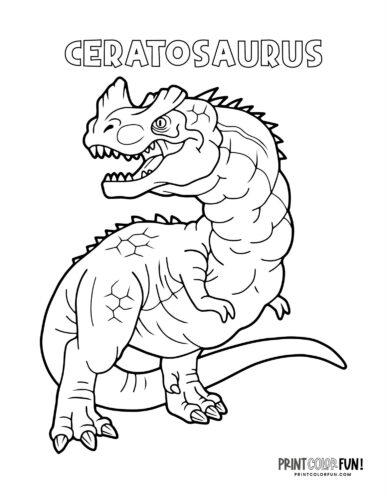Ceratosaurus dinosaur coloring page - PrintColorFun com