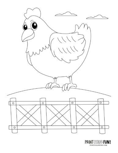 Chicken coloring page from PrintColorFun com 02
