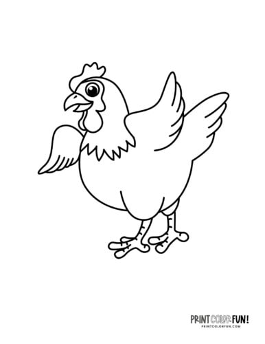 Chicken coloring page from PrintColorFun com 03