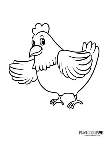 Chicken coloring page from PrintColorFun com 04