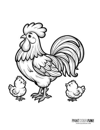 Chicken coloring page from PrintColorFun com 09