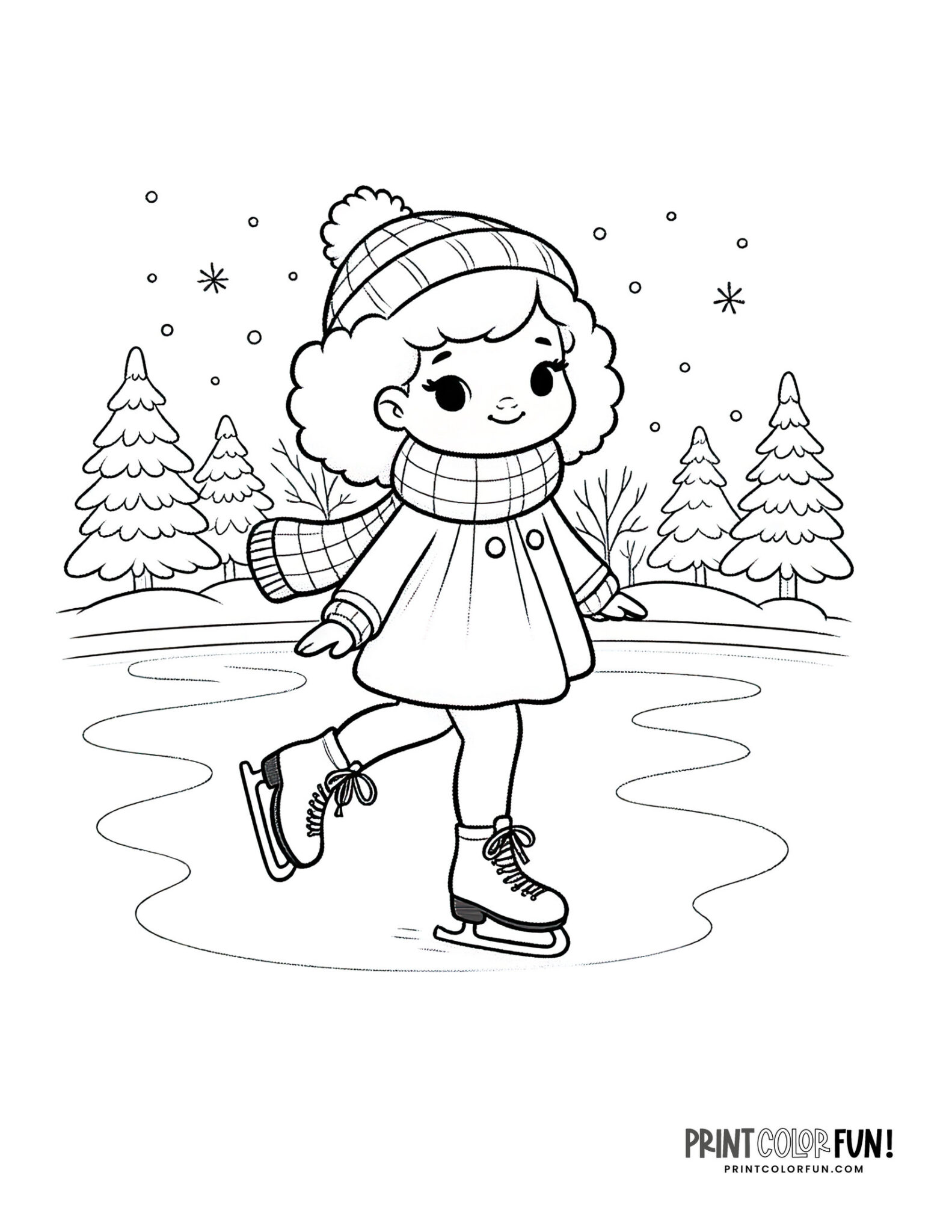 Ice skates & ice skating coloring pages and clipart, at PrintColorFun.com