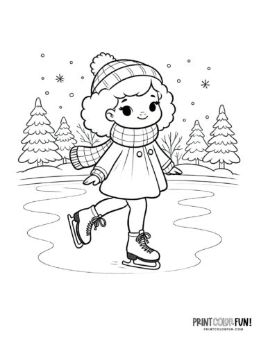 Child ice skating coloring page from PrintColorFun com 2