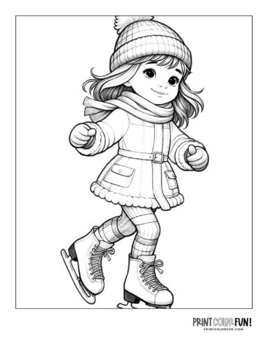 Child ice skating coloring page from PrintColorFun com 6