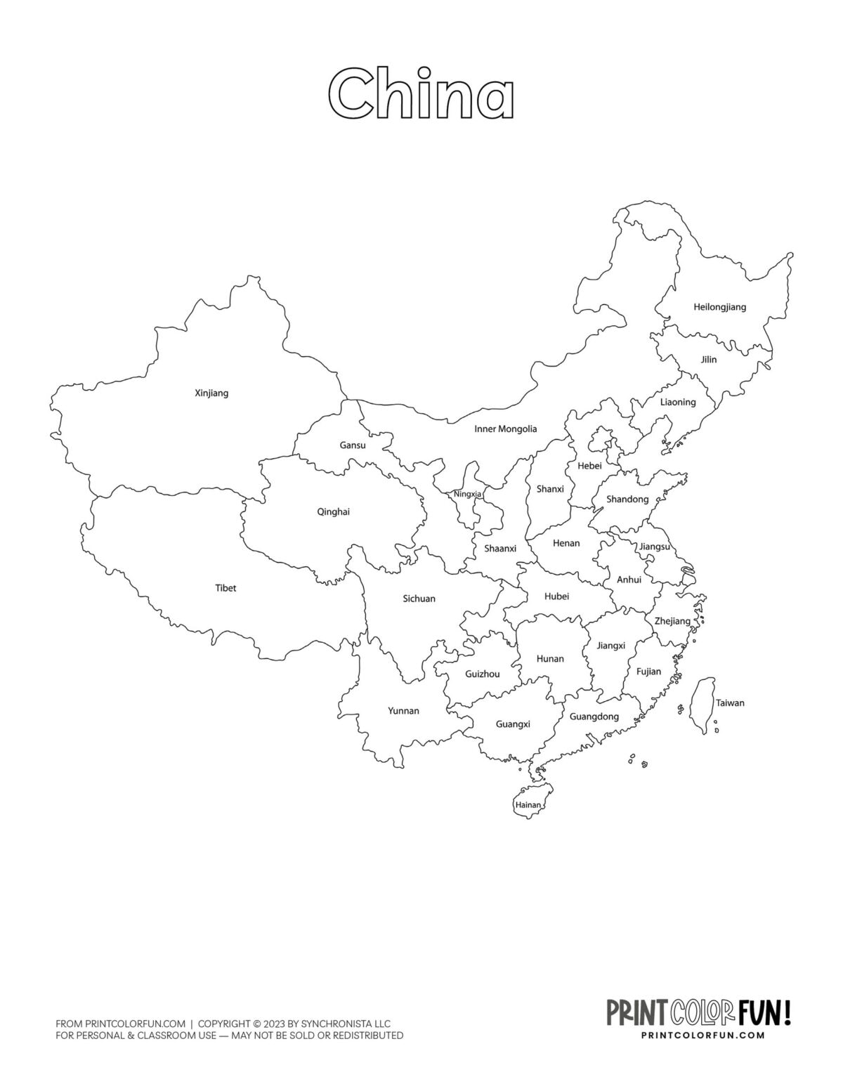 Maps of China, the Chinese flag, Great Wall of China coloring pages ...