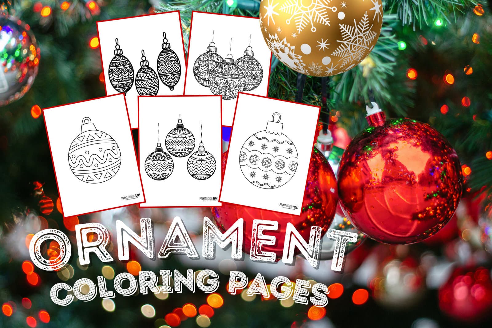Christmas ornament coloring pages from PrintColorFun com