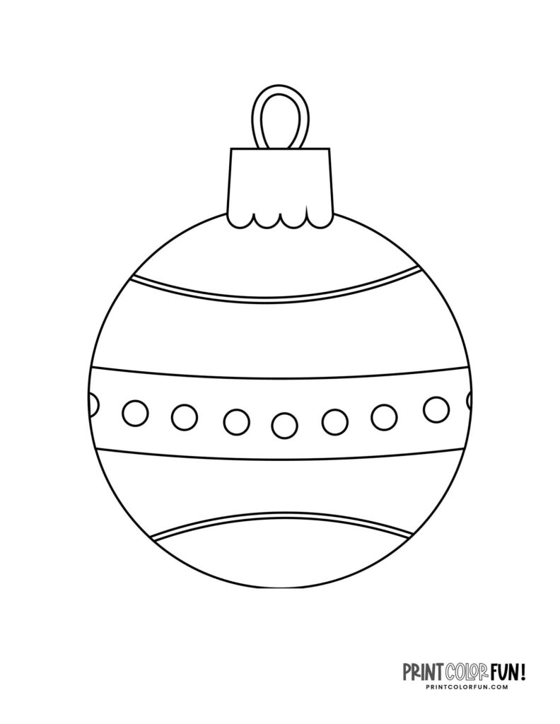 23 Christmas ornament clipart & coloring pages for happy holiday fun ...