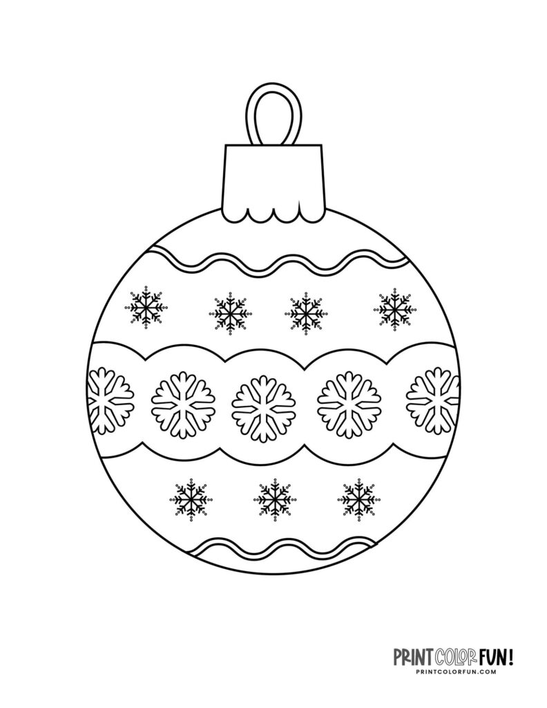 23 Christmas ornament clipart & coloring pages for happy holiday fun ...