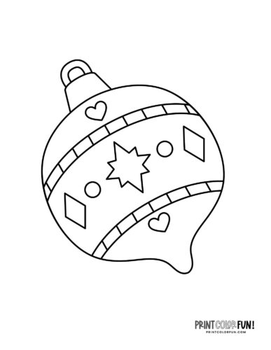 Christmas ornaments coloring page 06 from PrintColorFun com
