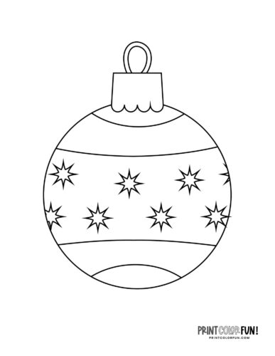 Christmas ornaments coloring page 12 from PrintColorFun com